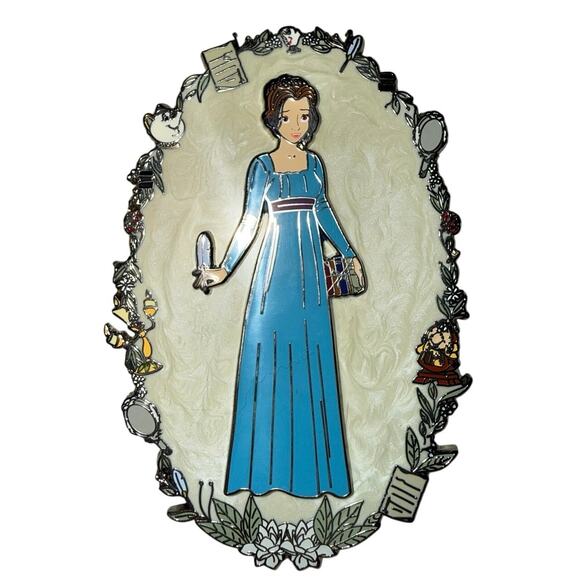 Disney Other - Belle As Jane Austen Jumbo Fantasy Pin Double Dots Disney beauty and the beast